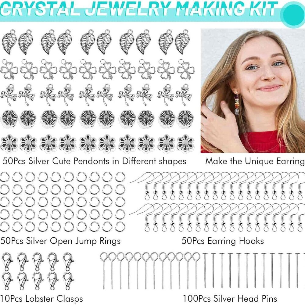 Jewelry Making Kits for Adults Women with 28 Colors Crystal Beads, 1660Pcs Cryst - Picture 3 of 13
